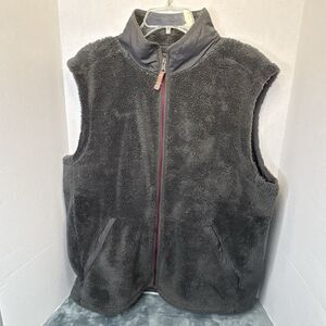 True Grit Luxe Double Plush Full Zip Vest, Men's, Vintage Gray Large Preppy